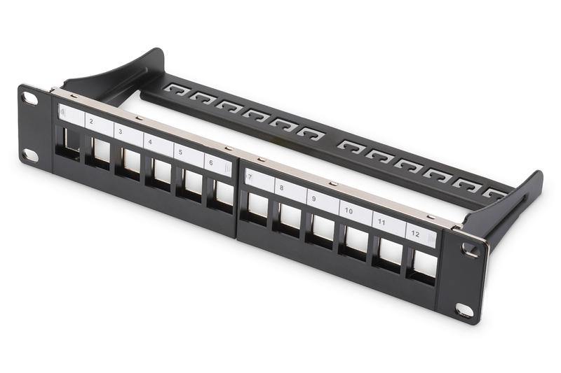 Digitus - Patchpanel 8 puertos, 10", 1U, blindado, Negro