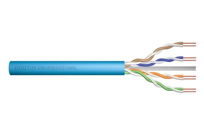 Digitus - Cable de instalación de par trenzado CAT 6a U/UTP, Azul, 305 m