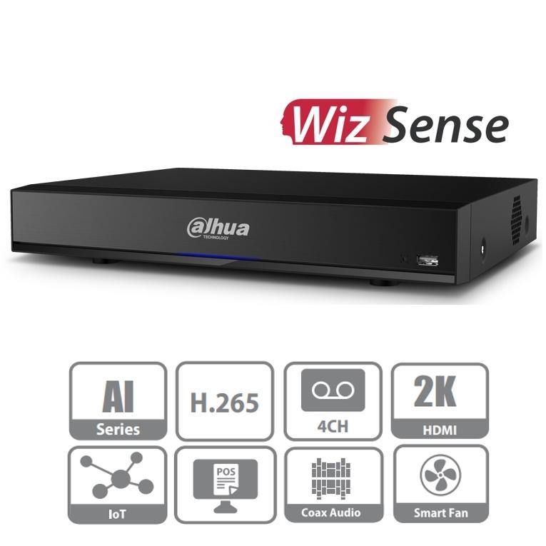 Dahua XVR7104HE-4KL-I - DVR 4 Canales 4k Inteligencia Artificial, H.265+,  Rec. Facial, 1 SATA