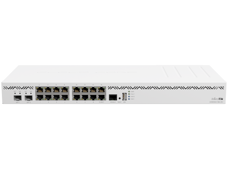 Mikrotik CCR2004-16G-2S+ - Cloud Core Router 16 puertos Gigabit, 2 slots SFP+ 10G