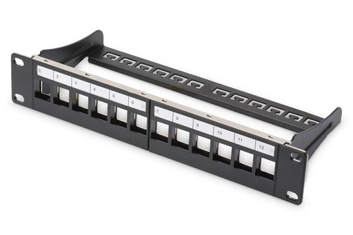 [DGT-PTH-91420] Digitus - Patchpanel 8 puertos, 10", 1U, blindado, Negro