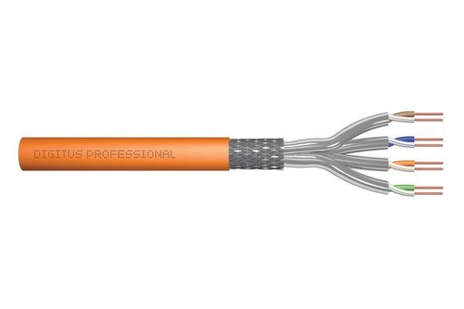 [DGT-SFTP-7OR10000V2] Digitus - Cable de instalación de par trenzado CAT 7 S-FTP, Naranja, 100 m.