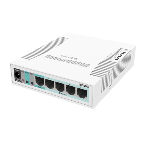 [MKT-CSS106-5G-1S] Mikrotik CSS106-5G-1S (RB260GS) - Switch con 5 puertos Gigabit y 1 SFP