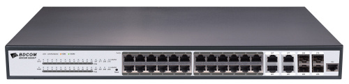 [BD-S2528-P] BDCOM S2528-P - Switch Gigabit gestionable en capa 2 con 24 Puertos gigabit PoE y 4 slots SFP